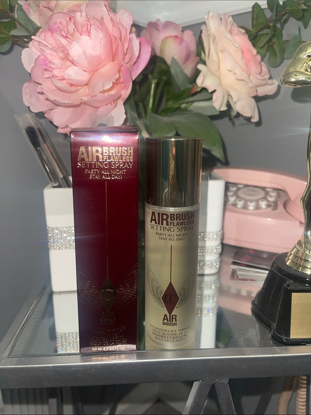 Charlotte Tilbury Airbrush Flawless Setting Spray - Gold and Burgundy